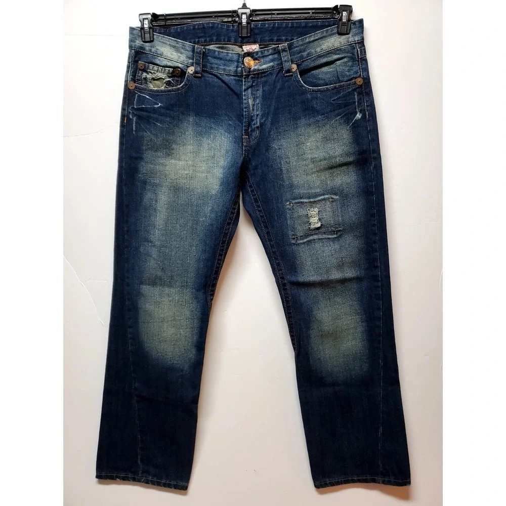 True Religion Rainbow Joey‎ 40 (44x31) USA Camo Distressed Flap Y2K Thrashed